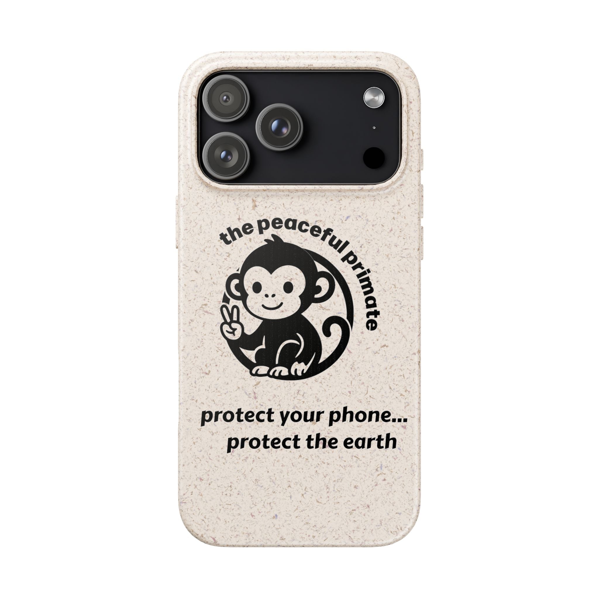 Biodegradable Phone Case — "The Peaceful Primate" Eco-Friendly Protection