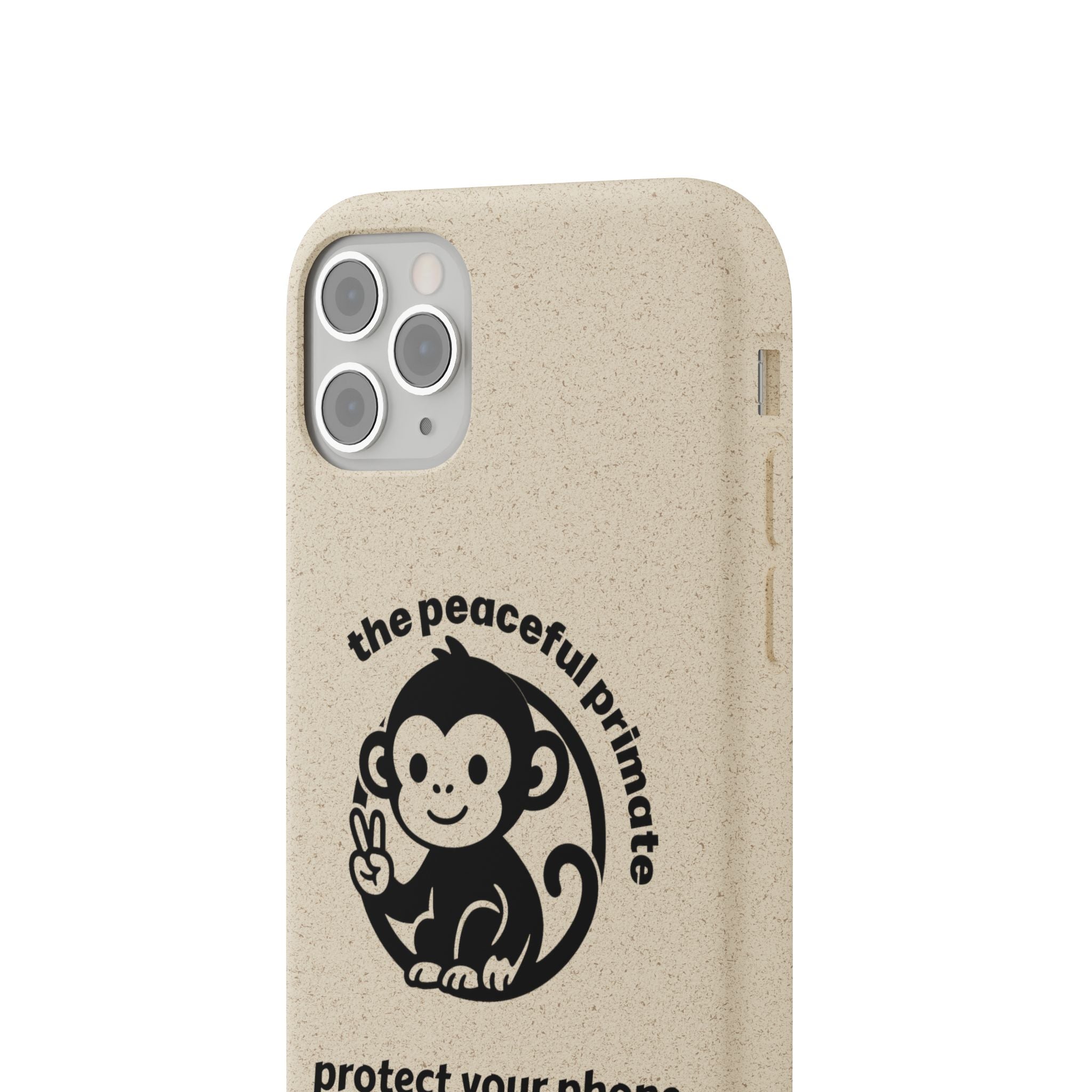 Biodegradable Phone Case — "The Peaceful Primate" Eco-Friendly Protection