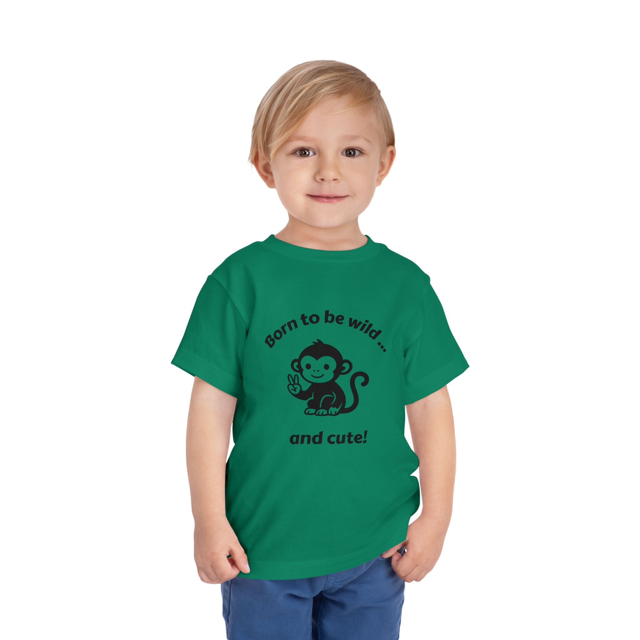 Toddler Tee — "Born to be wild... and cute!" Monkey Shirt (The Peaceful Primate)