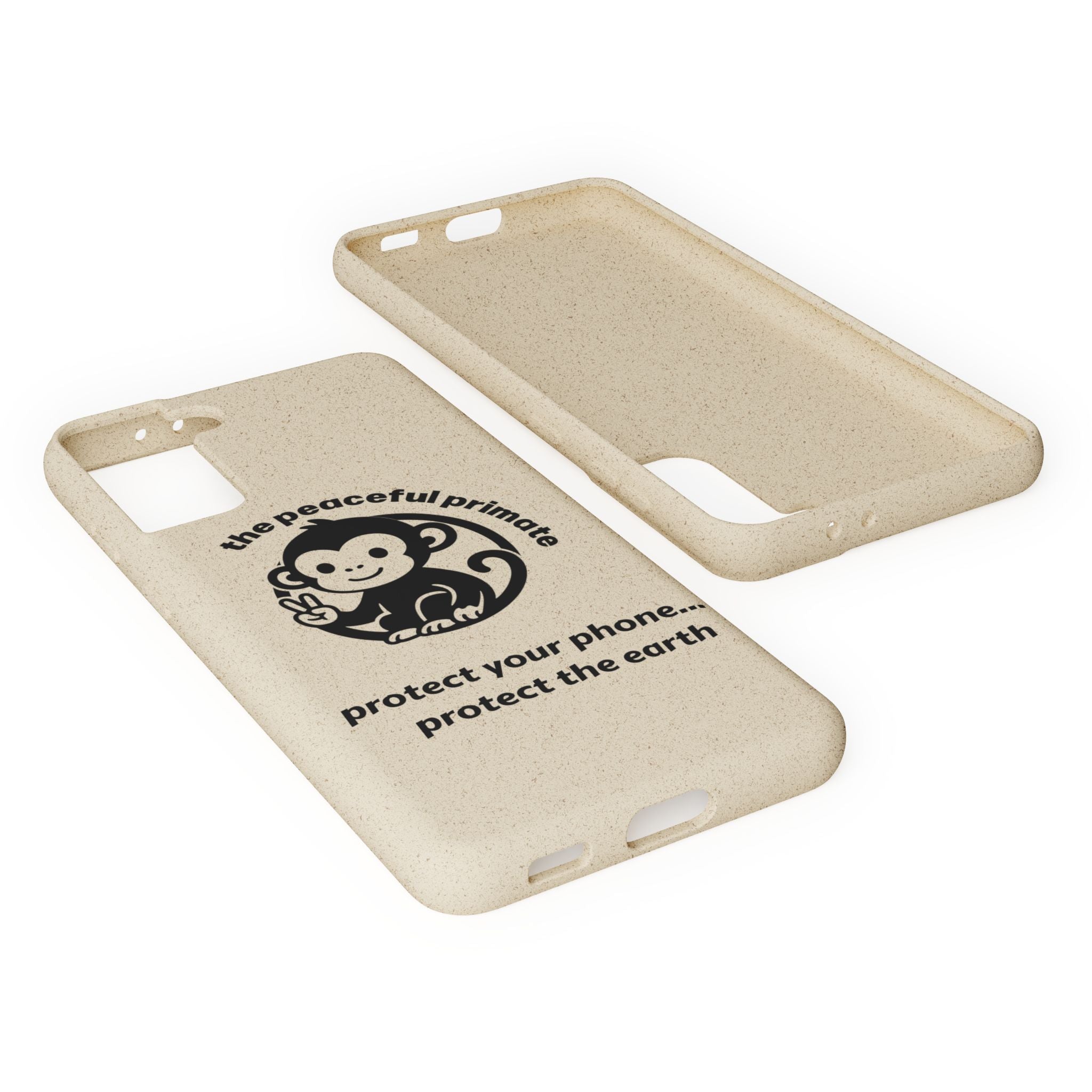 Biodegradable Phone Case — "The Peaceful Primate" Eco-Friendly Protection