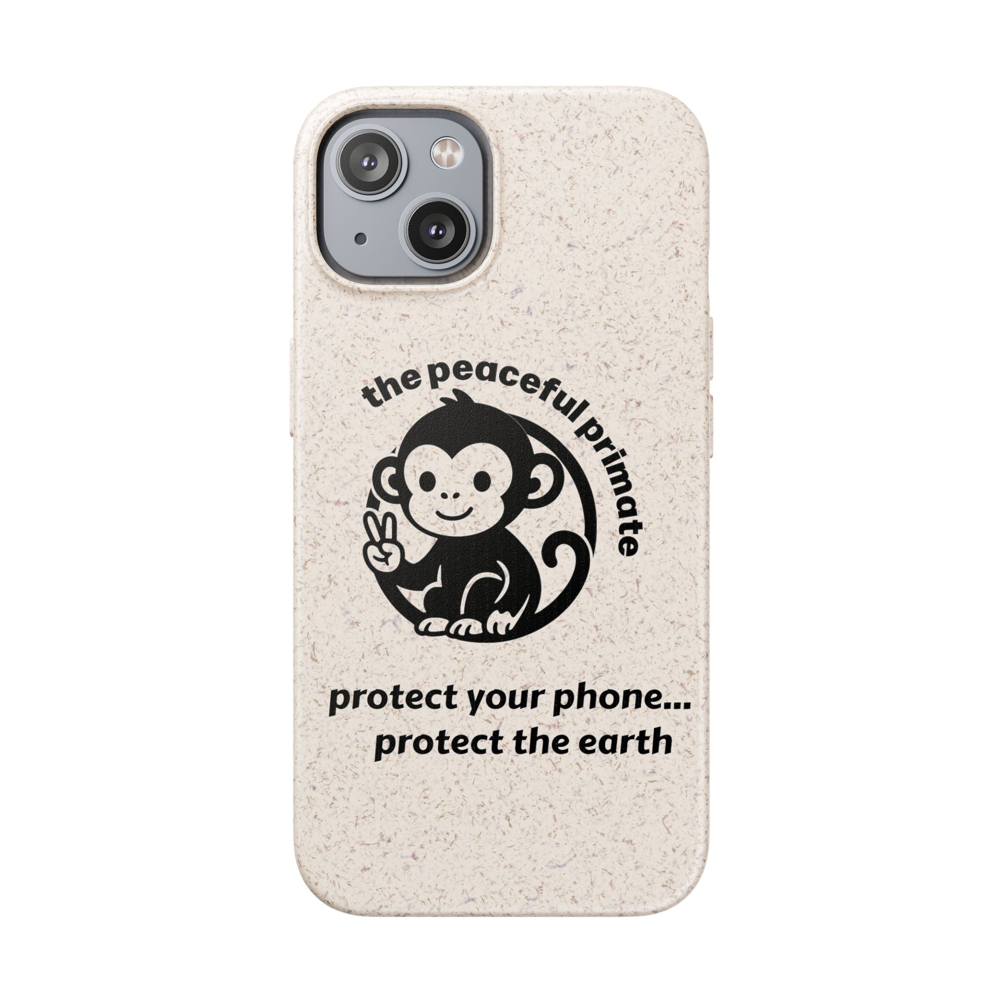 Biodegradable Phone Case — "The Peaceful Primate" Eco-Friendly Protection
