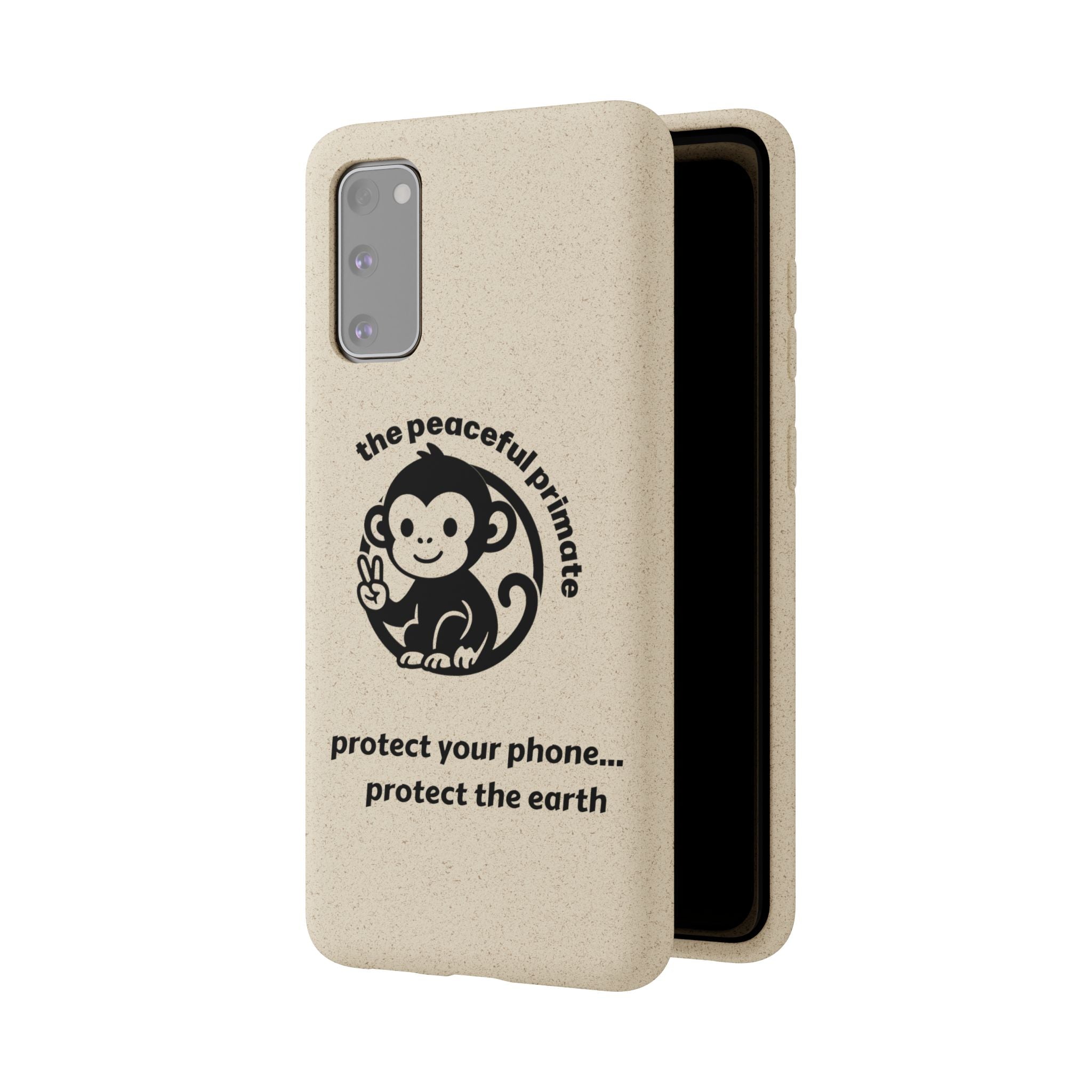 Biodegradable Phone Case — "The Peaceful Primate" Eco-Friendly Protection