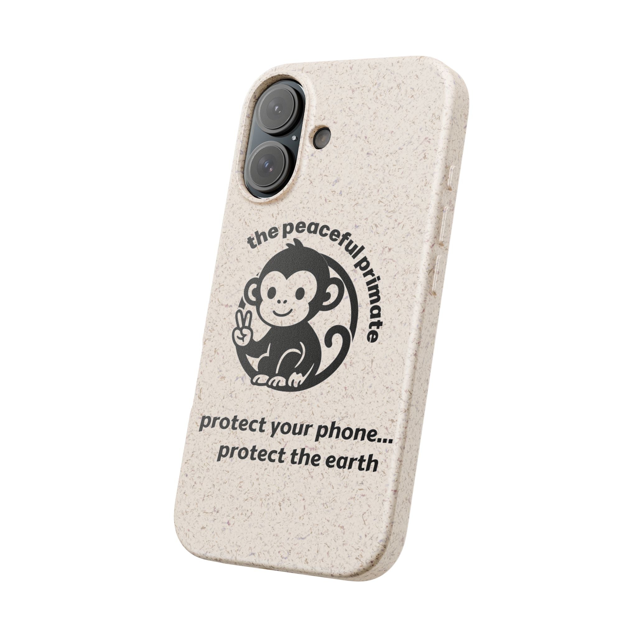 Biodegradable Phone Case — "The Peaceful Primate" Eco-Friendly Protection