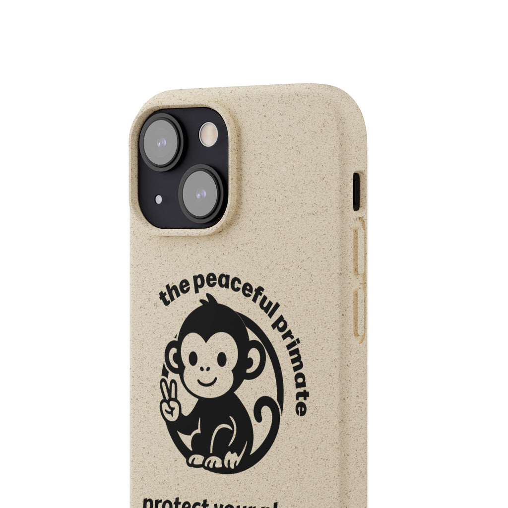 Biodegradable Phone Case — "The Peaceful Primate" Eco-Friendly Protection