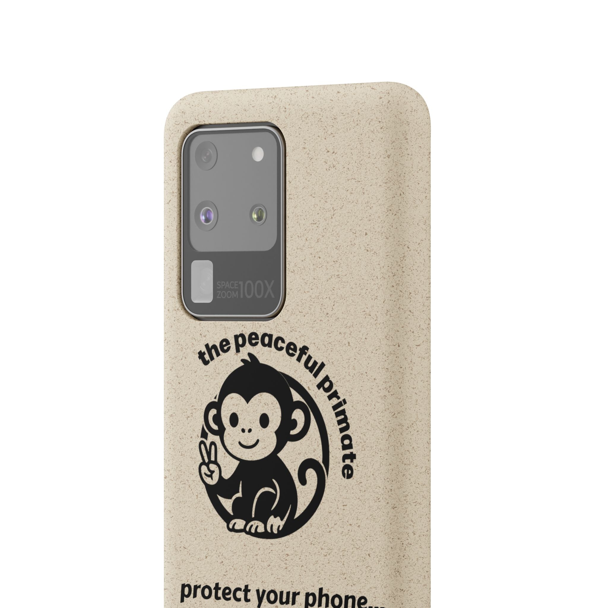 Biodegradable Phone Case — "The Peaceful Primate" Eco-Friendly Protection