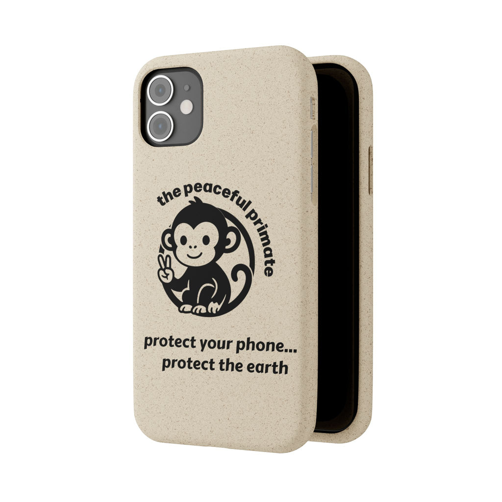 Biodegradable Phone Case — "The Peaceful Primate" Eco-Friendly Protection
