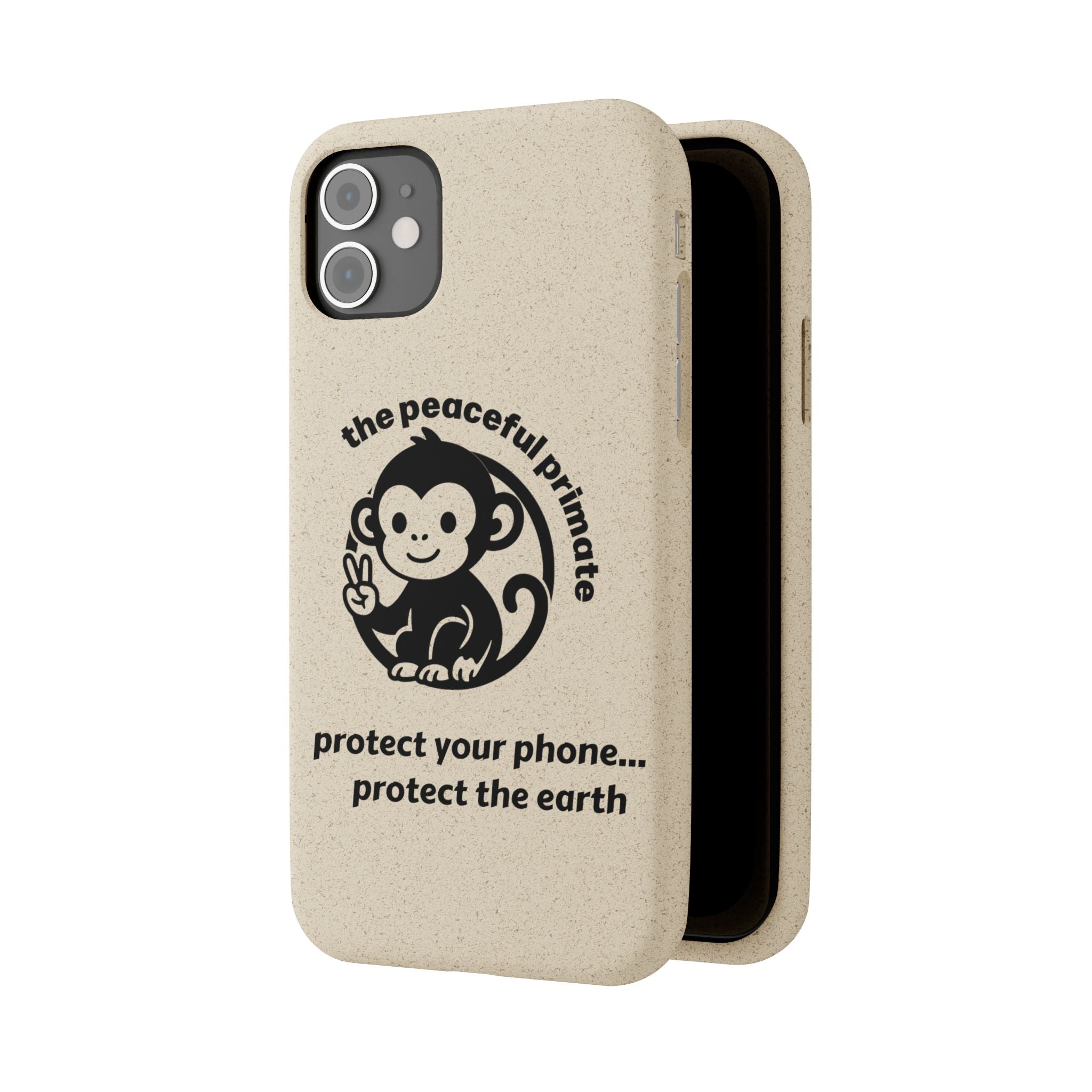 Biodegradable Phone Case — "The Peaceful Primate" Eco-Friendly Protection
