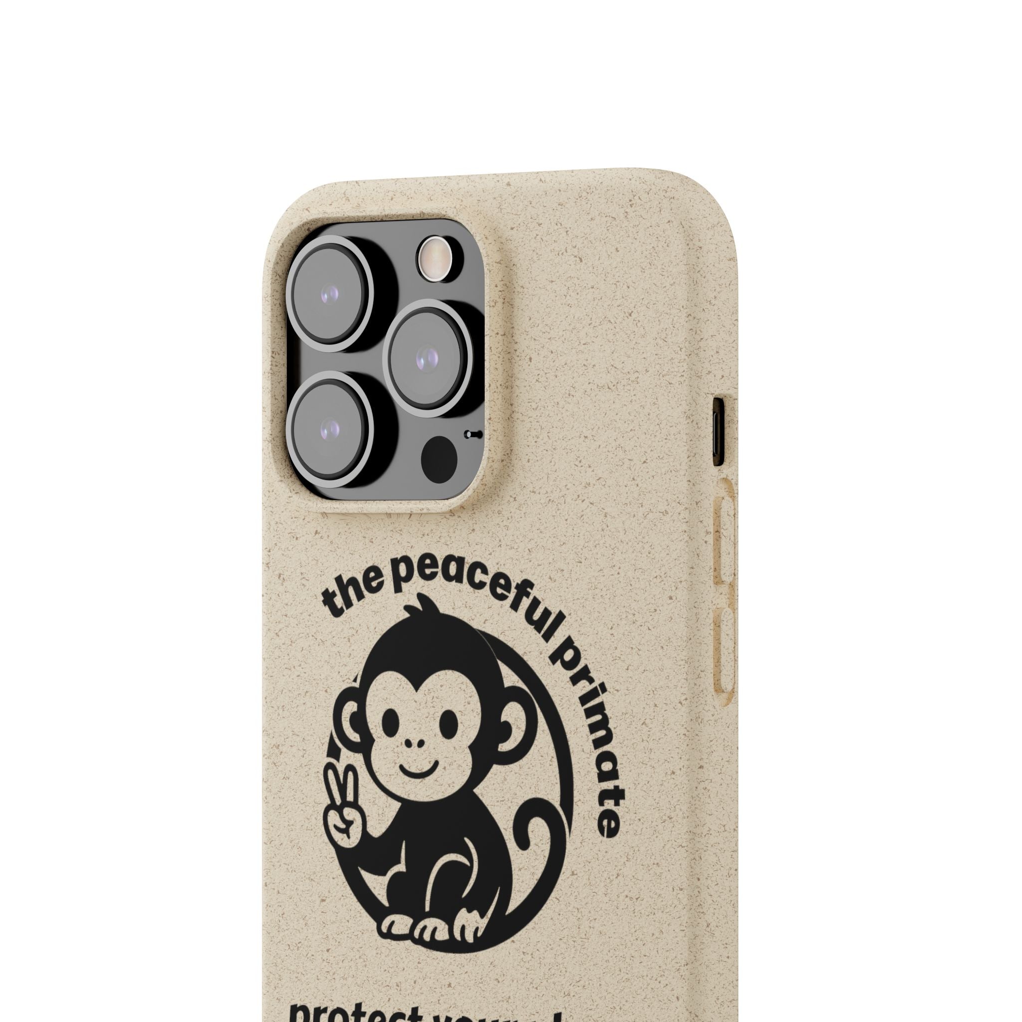 Biodegradable Phone Case — "The Peaceful Primate" Eco-Friendly Protection