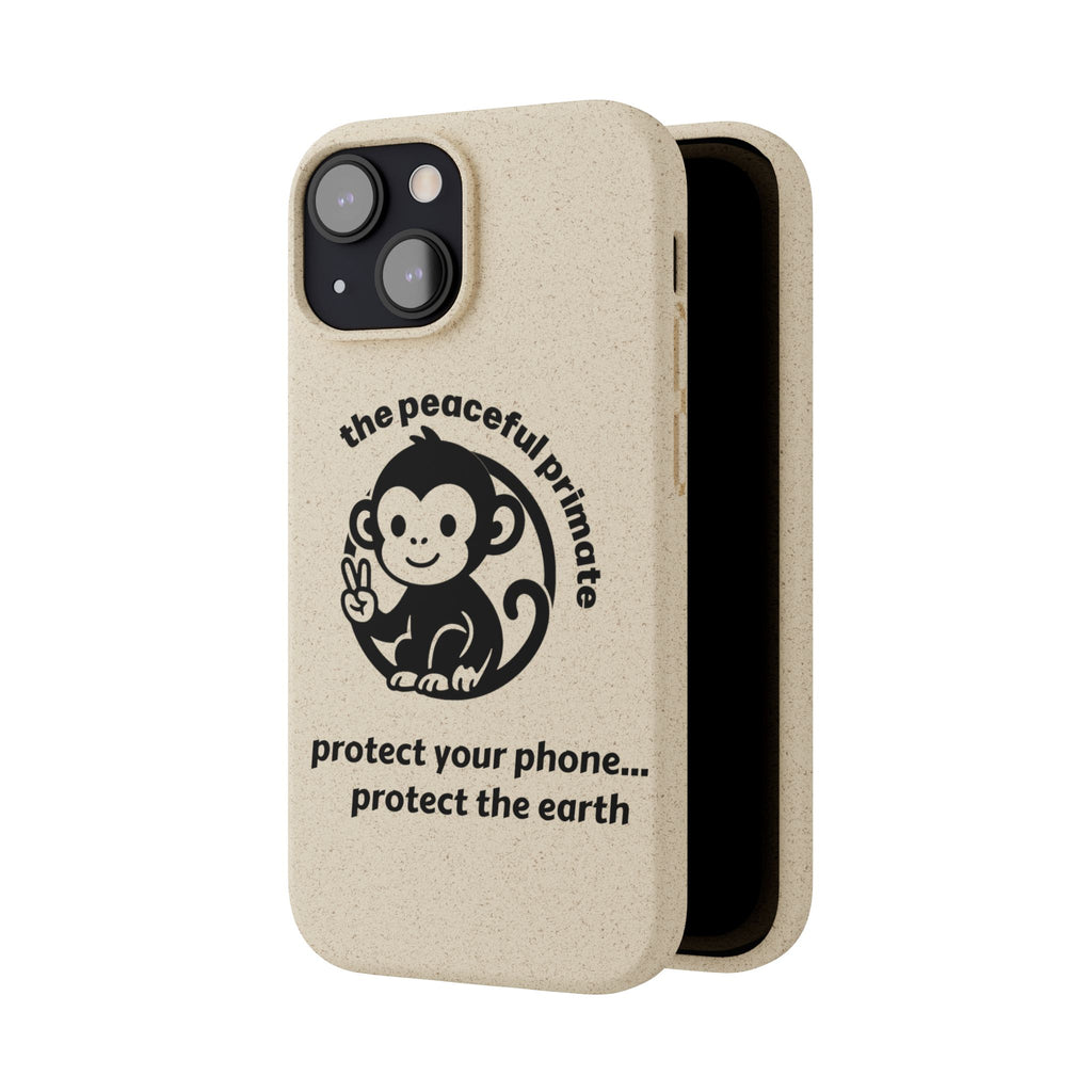 Biodegradable Phone Case — "The Peaceful Primate" Eco-Friendly Protection