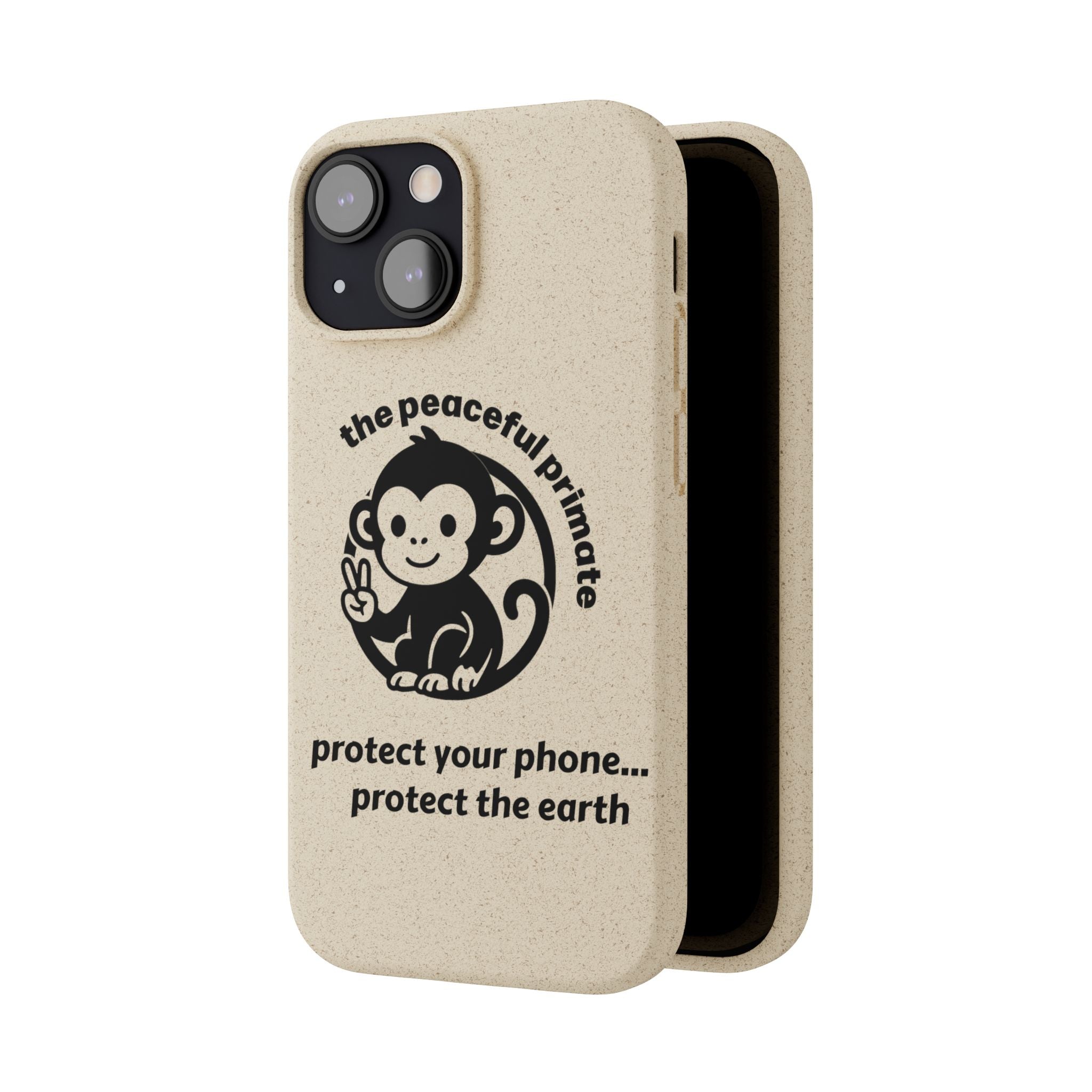 Biodegradable Phone Case — "The Peaceful Primate" Eco-Friendly Protection