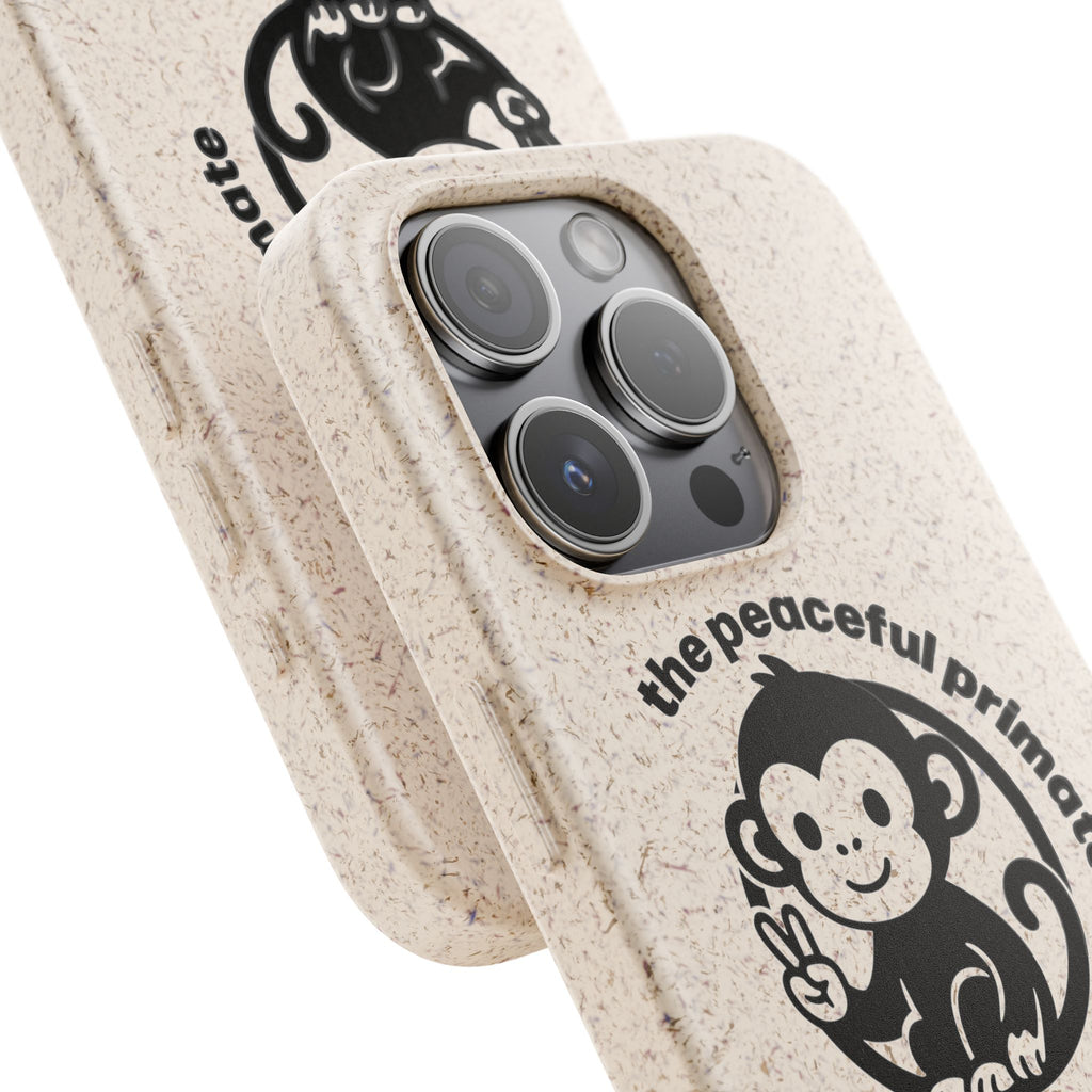 Biodegradable Phone Case — "The Peaceful Primate" Eco-Friendly Protection