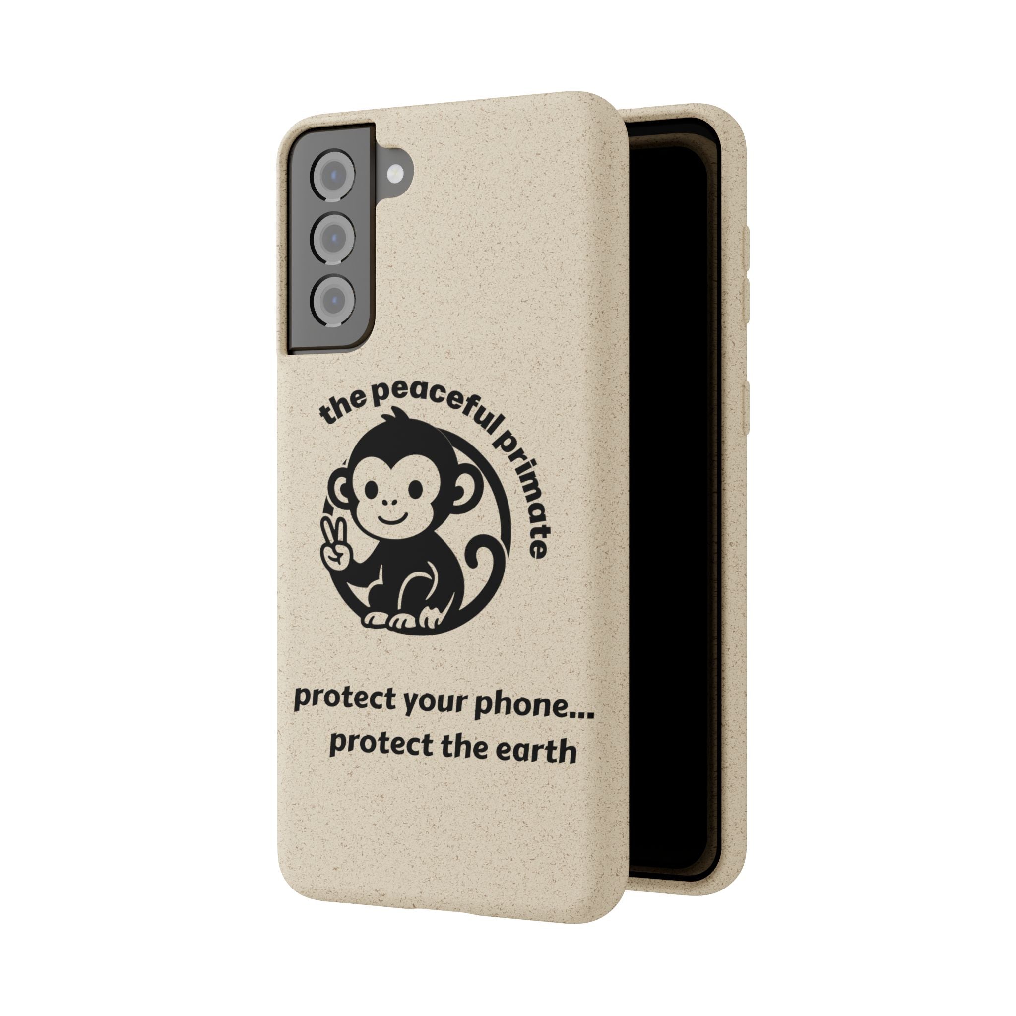 Biodegradable Phone Case — "The Peaceful Primate" Eco-Friendly Protection