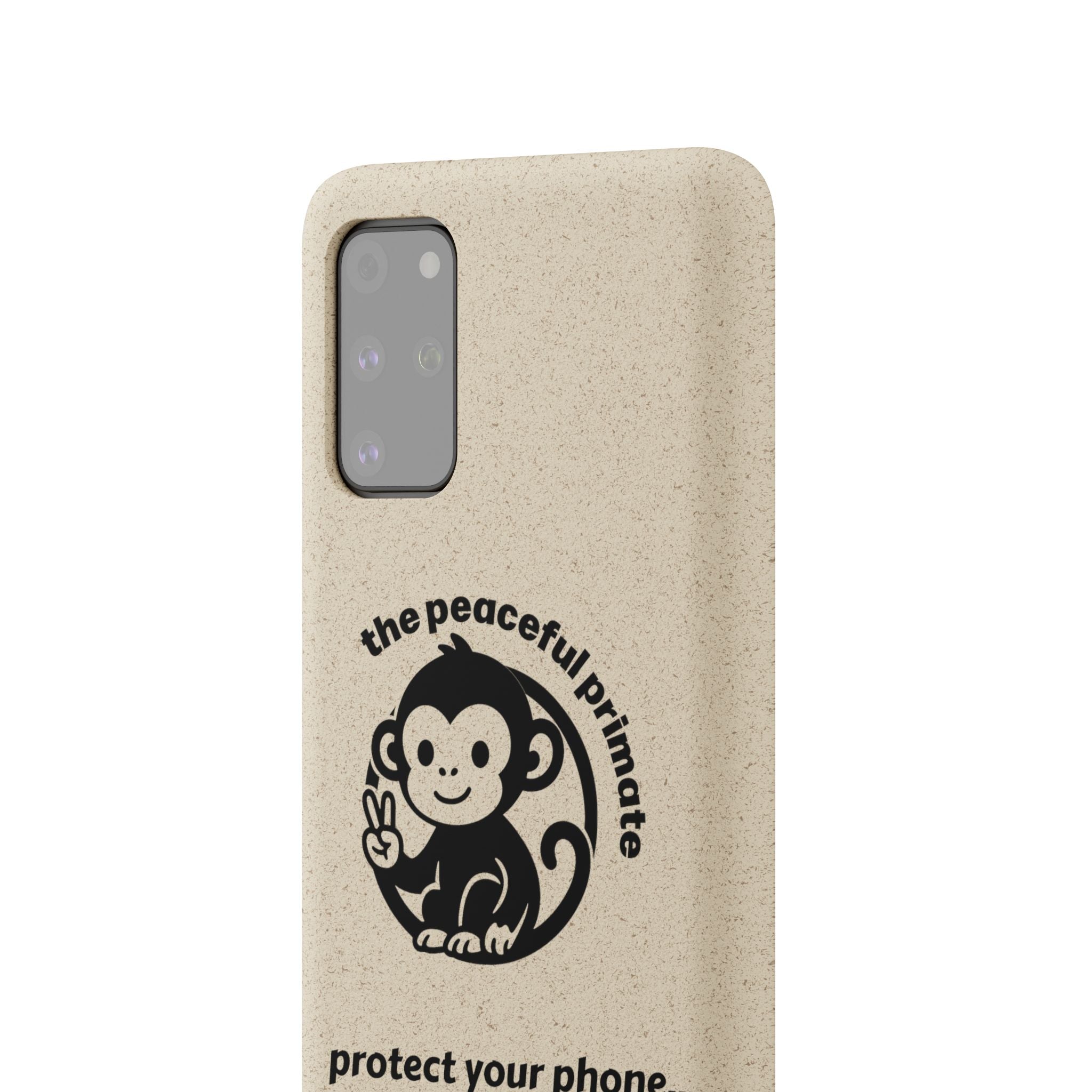 Biodegradable Phone Case — "The Peaceful Primate" Eco-Friendly Protection