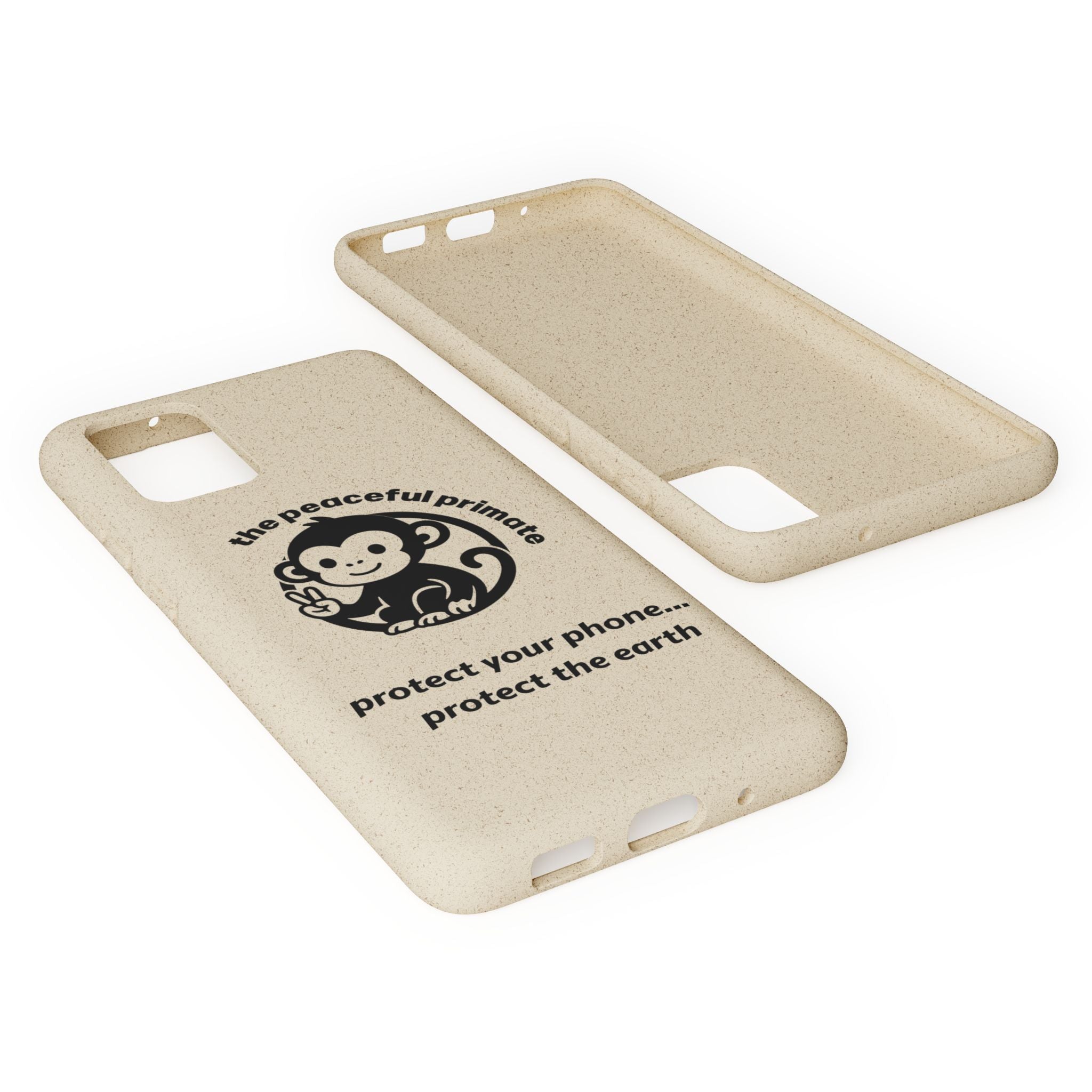 Biodegradable Phone Case — "The Peaceful Primate" Eco-Friendly Protection