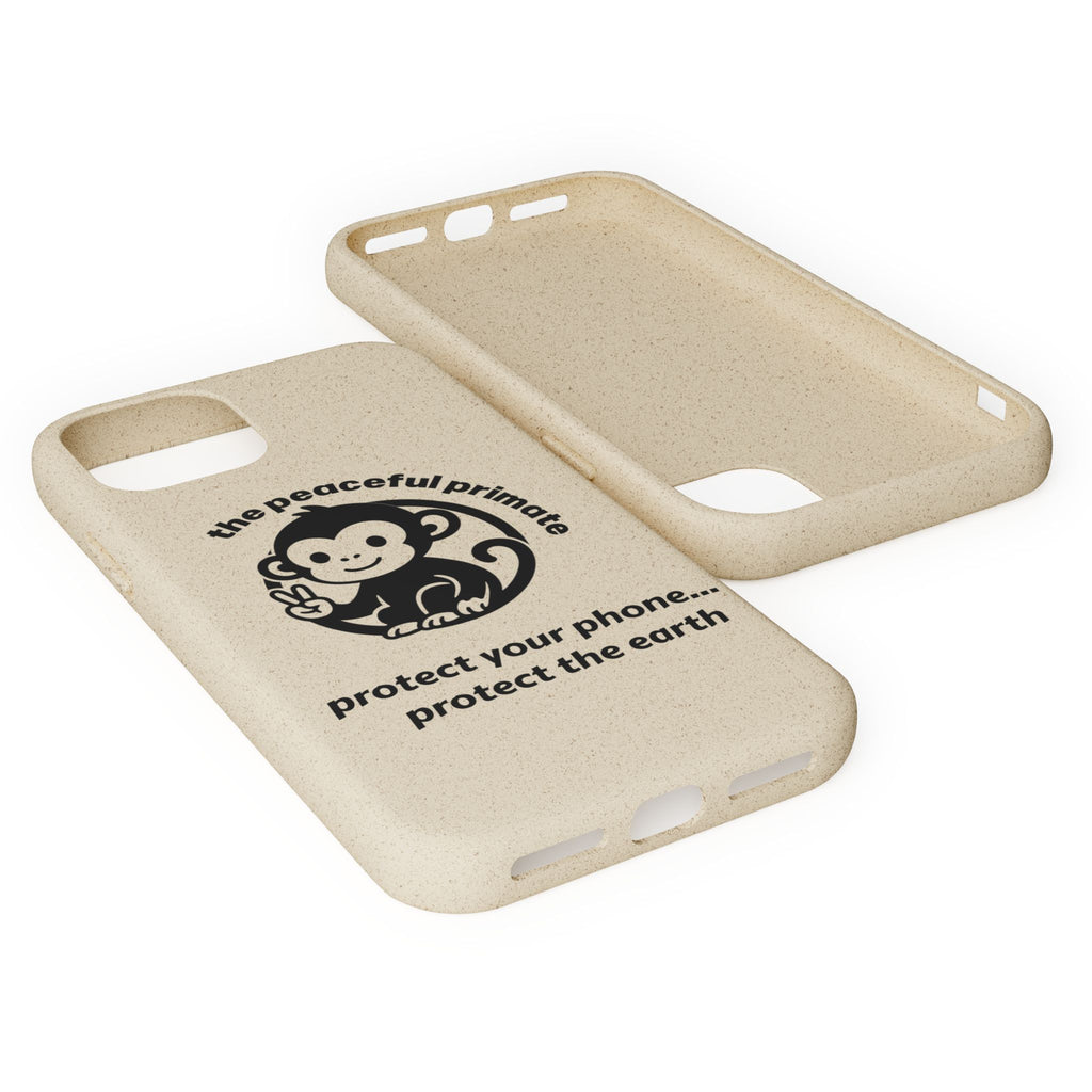 Biodegradable Phone Case — "The Peaceful Primate" Eco-Friendly Protection