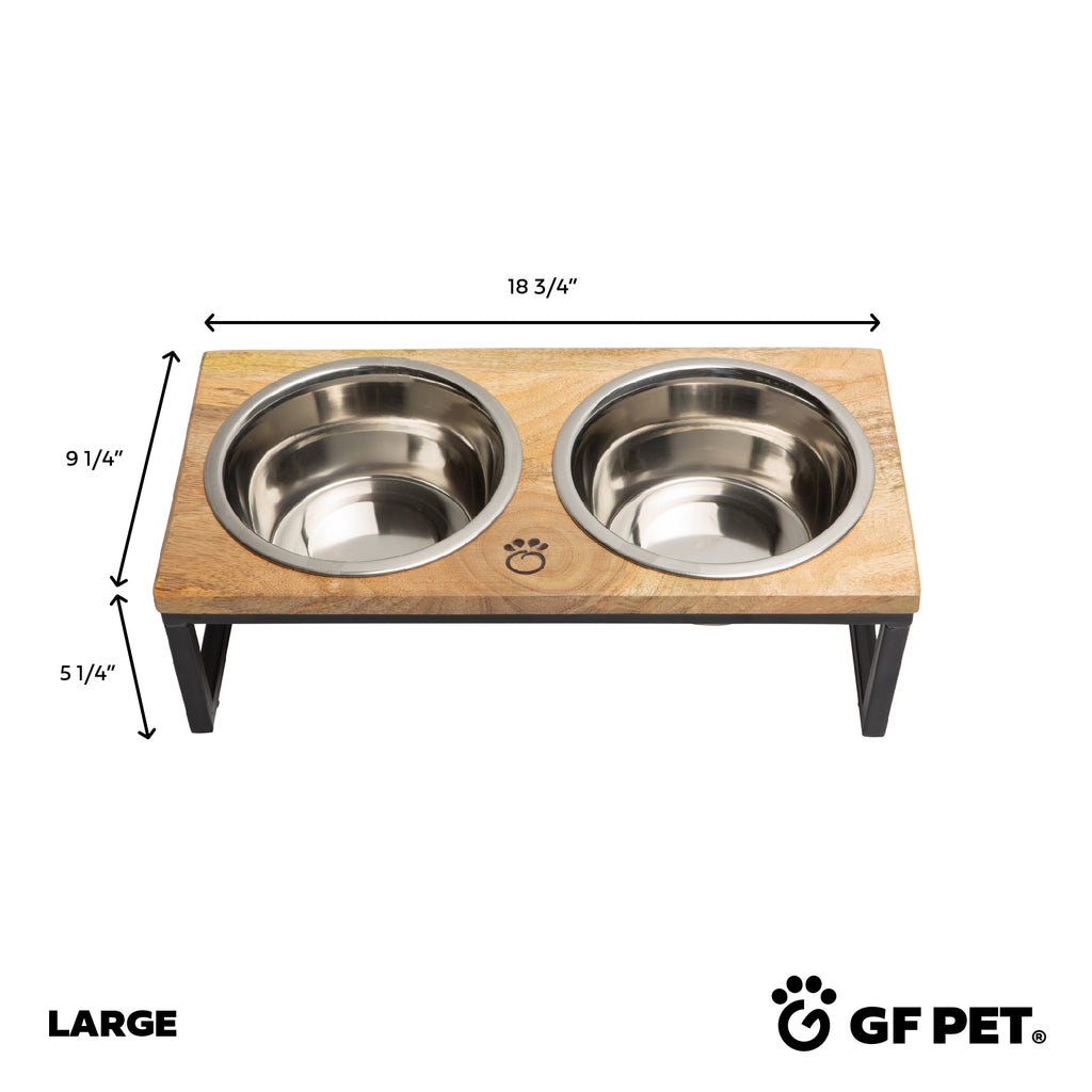 Sustainable Wood & Metal Elevated Pet Feeder